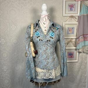 vintage rampage floral embroidered blouse